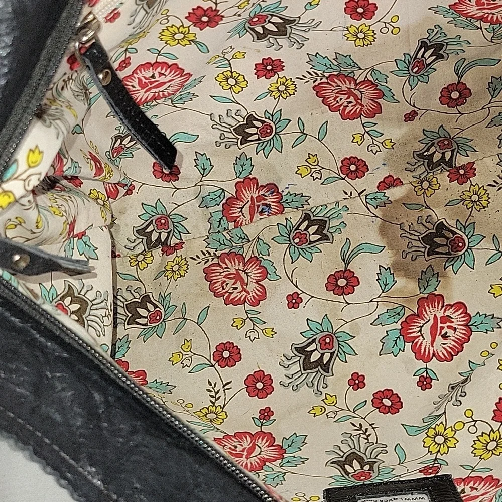 Latico NJ USA for Anthropologie Black Leather Tote Bag